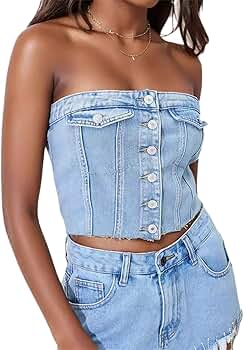トップス fumika_uchida STRETCH DENIM BUSTIER 36 FUMIKA_UCHIDA/STRETCH DENIM BUSTIER(INDIGO)